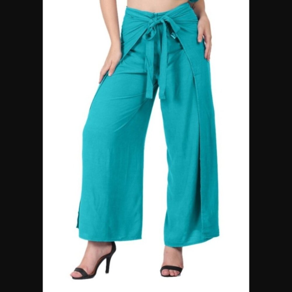 Wevez  Wrap Pants Aqua one size NWT